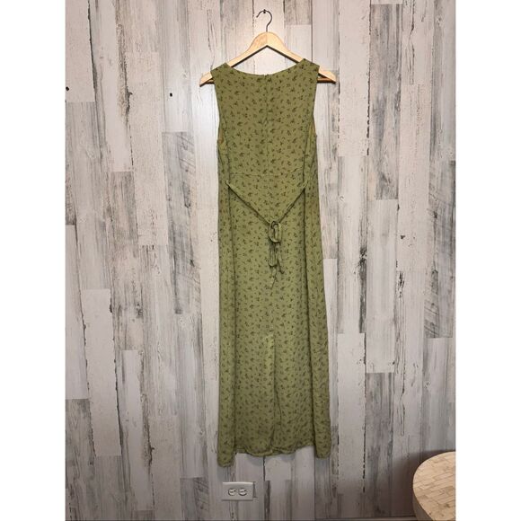 GAP Factory Store Green Floral Sleeveless Maxi Dress Women’s Size 10 - Picture 2 of 5